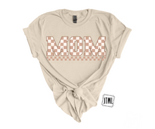 Load image into Gallery viewer, Checkered Name Tee: MOM- Adult