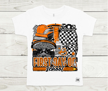 Load image into Gallery viewer, Orange & Black Checkered Teacher and Grades- All Sizes