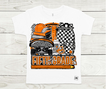 Load image into Gallery viewer, Orange & Black Checkered Teacher and Grades- All Sizes