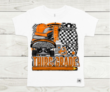 Load image into Gallery viewer, Orange & Black Checkered Teacher and Grades- All Sizes