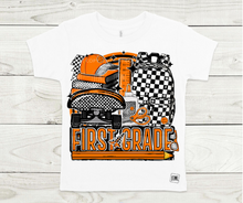 Load image into Gallery viewer, Orange & Black Checkered Teacher and Grades- All Sizes