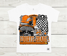 Load image into Gallery viewer, Orange & Black Checkered Teacher and Grades- All Sizes