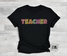 Load image into Gallery viewer, Rainbow Leopard Teacher & Grades- All Sizes