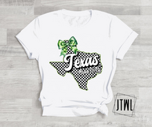 Load image into Gallery viewer, Checkered Texas Coquette- All Sizes: Choose Your Tee Color