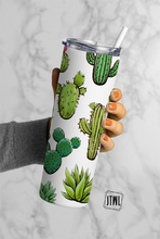 Load image into Gallery viewer, 20 oz Cacti on White Tumbler