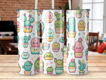 Load image into Gallery viewer, 20 oz Kawaii Cactus Tumbler