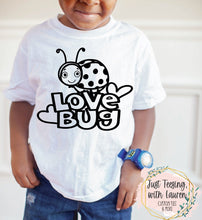 Load image into Gallery viewer, Love Bug Coloring Tee- Toddler/Youth (INCLUDES MARKERS!!)