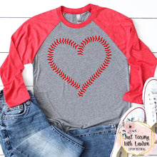 Load image into Gallery viewer, Stitched Heart- Baseball/Softball- Adult