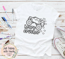 Load image into Gallery viewer, Heart Crusher Coloring Tee- Toddler/Youth (INCLUDES MARKERS!!)
