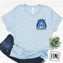 Load image into Gallery viewer, We Wear Blue- Autism Rainbow- Pocket- Adult