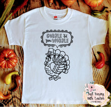 Load image into Gallery viewer, Gobble 'Til You Wobble Coloring Tee- Toddler/Youth