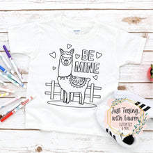 Load image into Gallery viewer, Be Mine Coloring Tee- Toddler/Youth (INCLUDES MARKERS!!)
