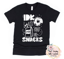 Load image into Gallery viewer, IDK I Just Really Like Snacks- Toddler/Youth