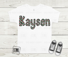 Load image into Gallery viewer, Custom Checkered Mean One Name Tee- Infant/ Toddler/ Youth
