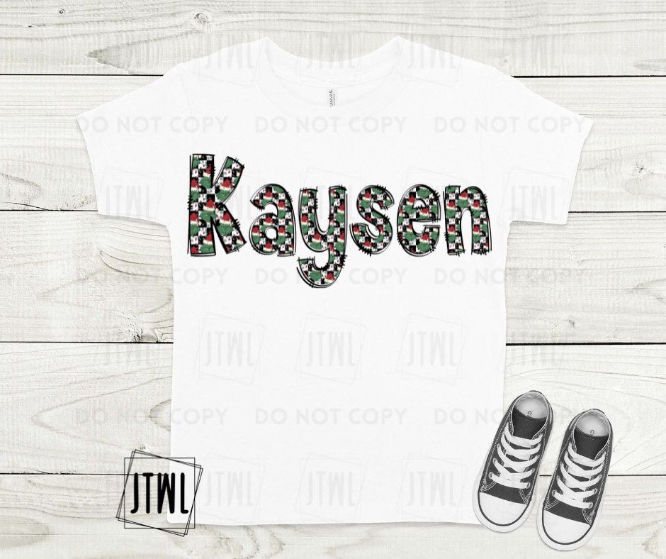 Custom Checkered Mean One Name Tee- Infant/ Toddler/ Youth