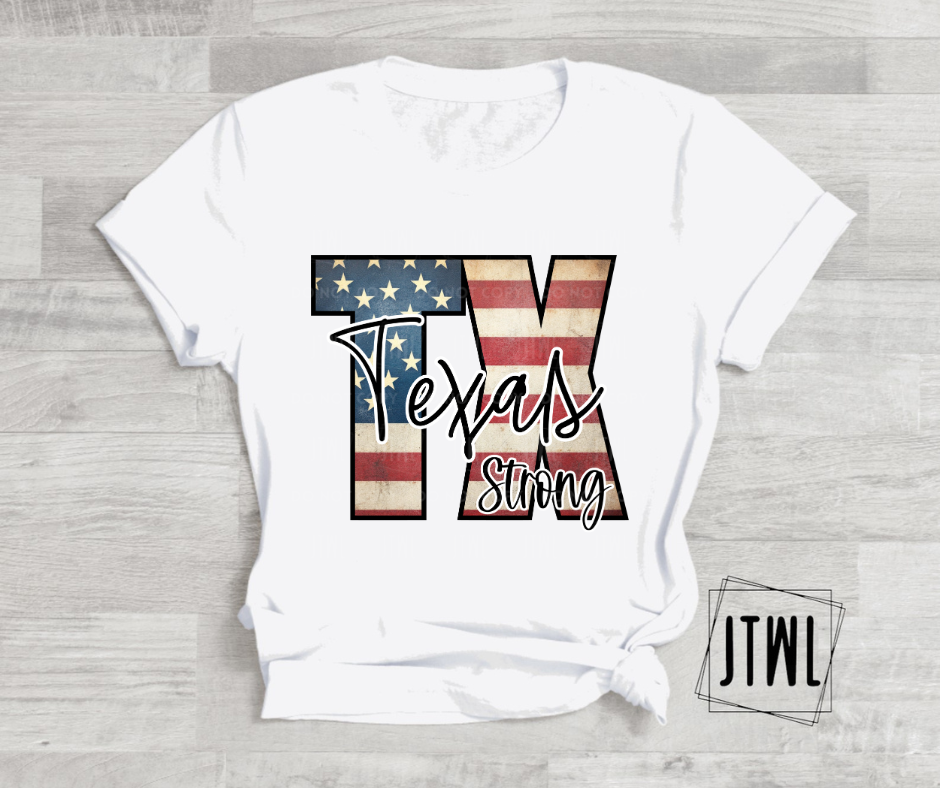 RWB Texas Strong- All Sizes: Choose Your Tee Color