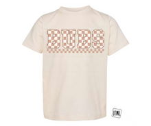 Load image into Gallery viewer, Checkered Name Tee: BUBS- All Sizes

