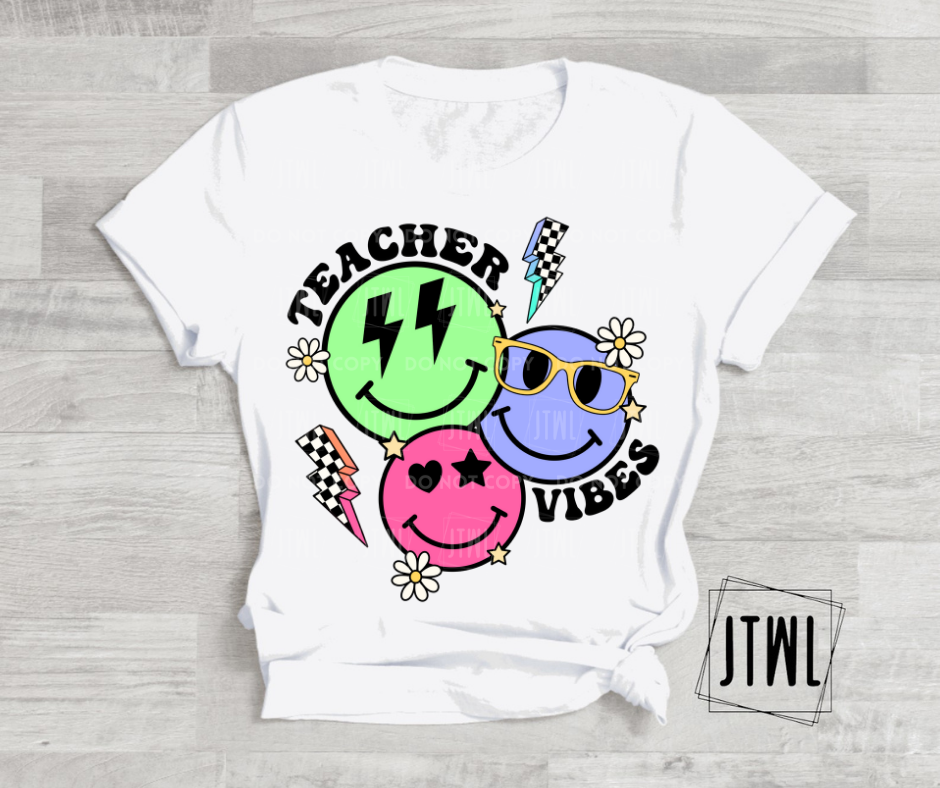 Teacher Vibes Smileys- Adult