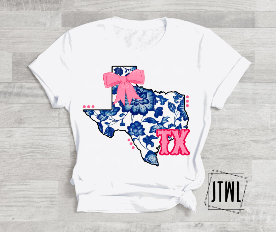 Floral Texas- All Sizes: Choose Your Tee Color