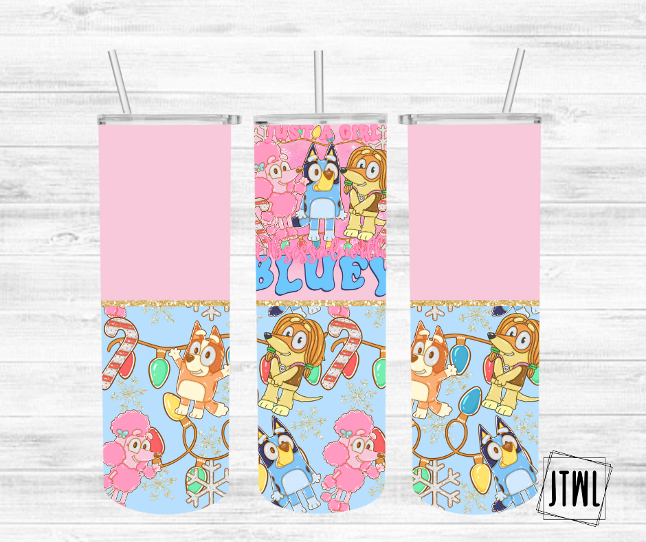 Blue Dog Christmas (girl) 20 oz Tumbler
