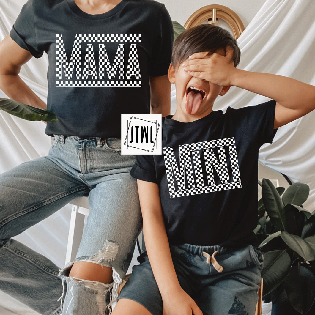 Mama & Mini Checkered Tees- Choose Either Adult Or Toddler/Youth
