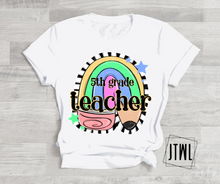 Load image into Gallery viewer, Teacher Neon Pencil Rainbow- Adult
