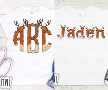 Load image into Gallery viewer, Custom Reindeer Name + Monogram- All Sizes
