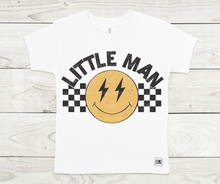 Load image into Gallery viewer, Little Man Checkered Smiley- All Sizes

