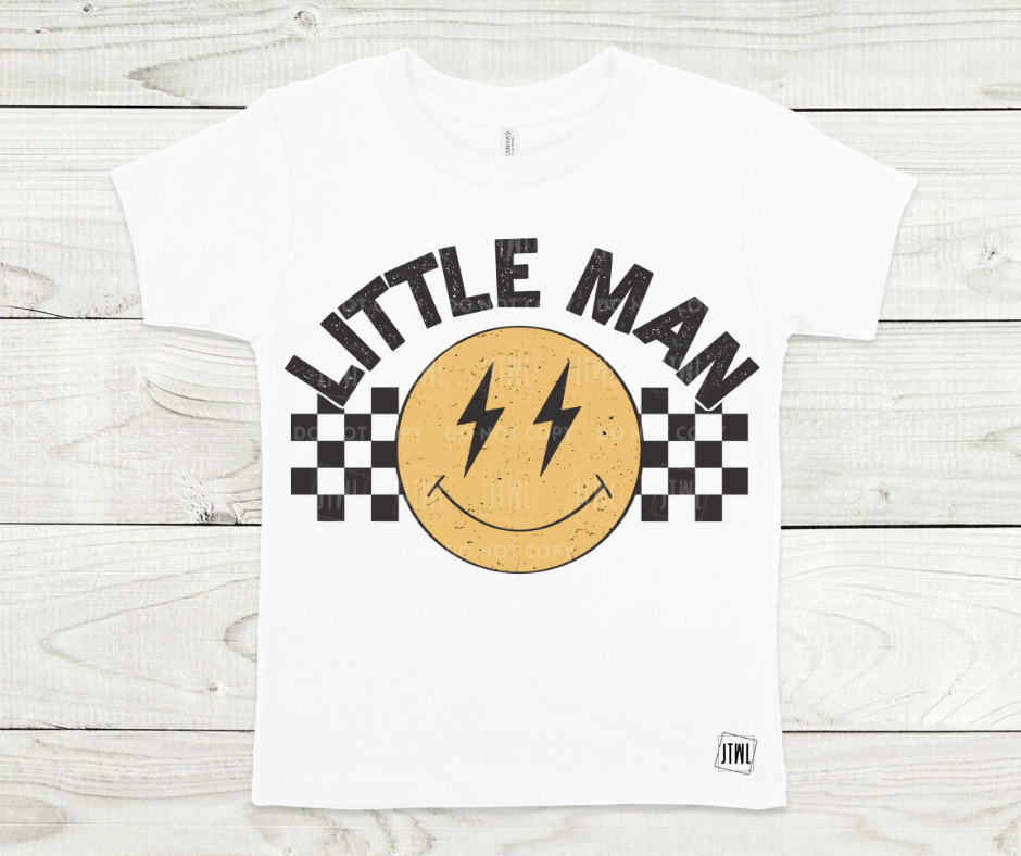 Little Man Checkered Smiley- All Sizes