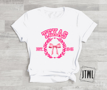 Load image into Gallery viewer, Texas Pink Coquette- All Sizes: Choose Your Tee Color
