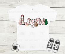 Load image into Gallery viewer, Custom Christmas Tree Cake Name + Monogram- All Sizes

