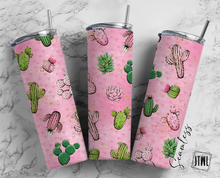 Load image into Gallery viewer, 20 oz Pink Cacti Tumbler
