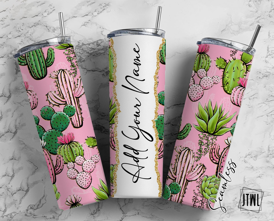 Custom Pink Cacti Tumbler
