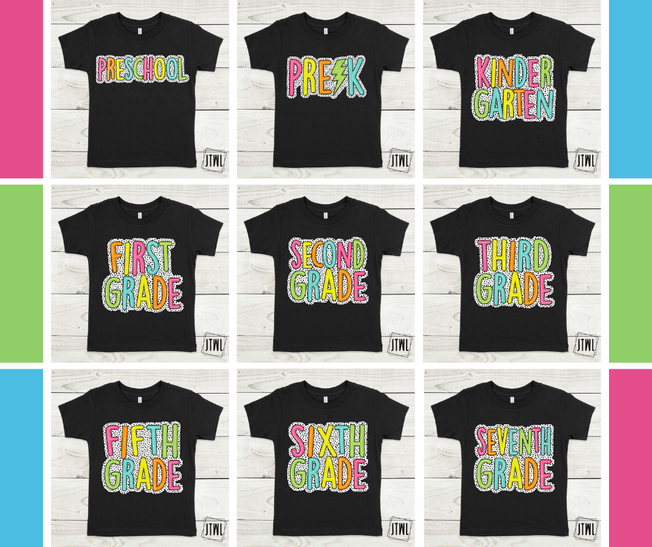Rainbow Dalmatian Teacher & Grades- All Sizes