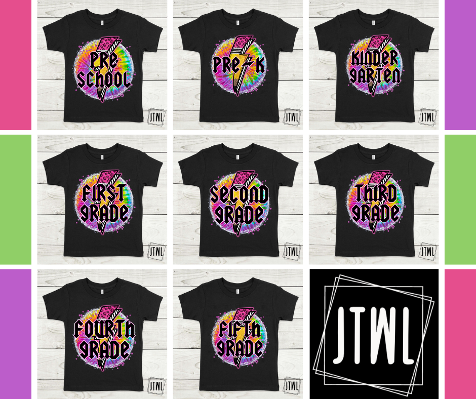 Tie Dye Lightning Teacher & Grades- All Sizes