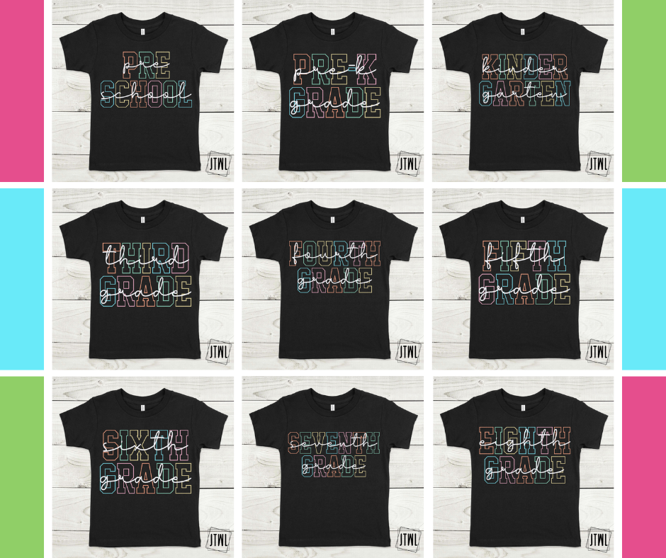 Rainbow Outline Grades- All Sizes