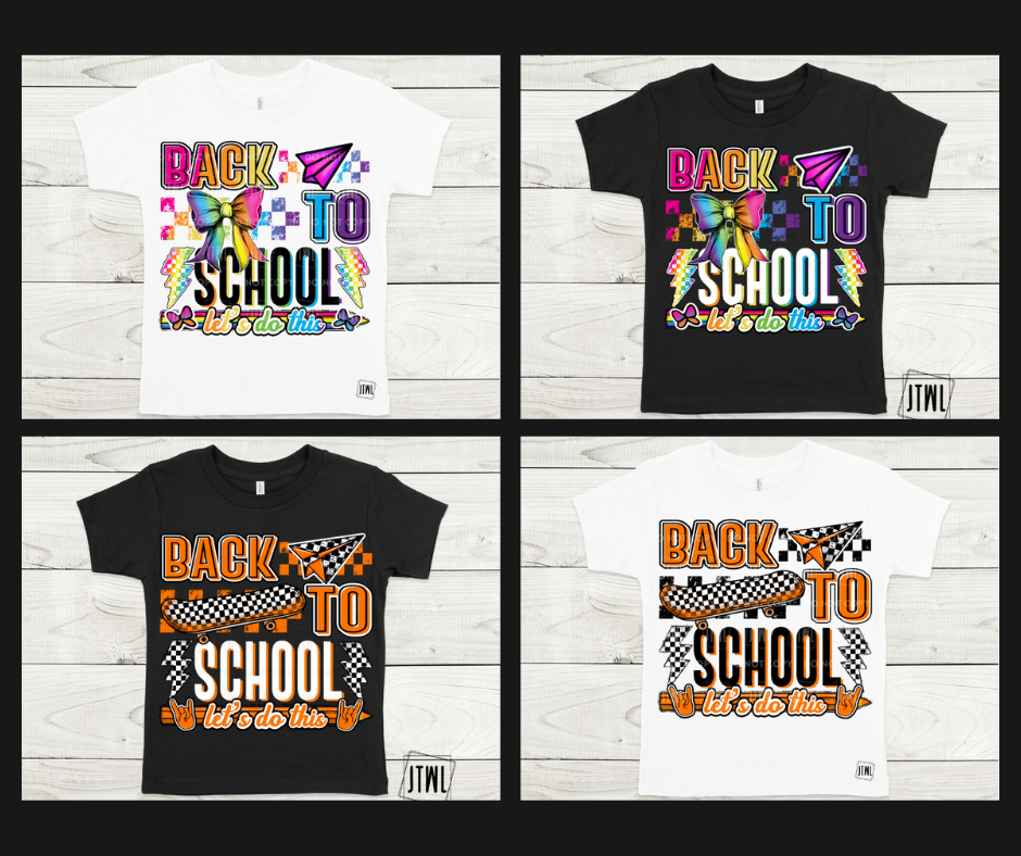 Back To School Rainbow or Orange & Black- All Sizes