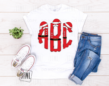 Load image into Gallery viewer, Custom Santa Name + Monogram Tees- All Sizes
