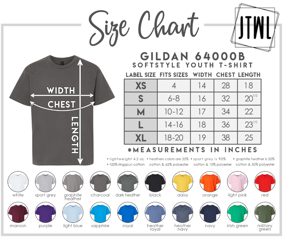 UPGRADE YOUR TEE: YOUTH Gildan Softstyle Unisex Short Sleeve Tee