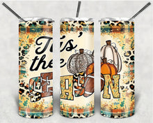 Load image into Gallery viewer, Tis&#39; The Season Fall Football 20 oz Tumbler
