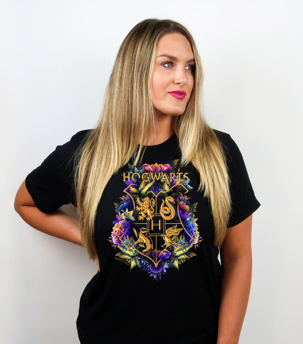 Hogwarts Floral Shield- Adult