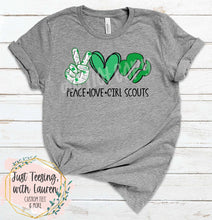 Load image into Gallery viewer, Peace Love Girl Scouts
