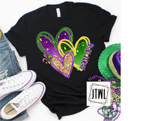 Load image into Gallery viewer, Mardi Gras Hearts- Adult
