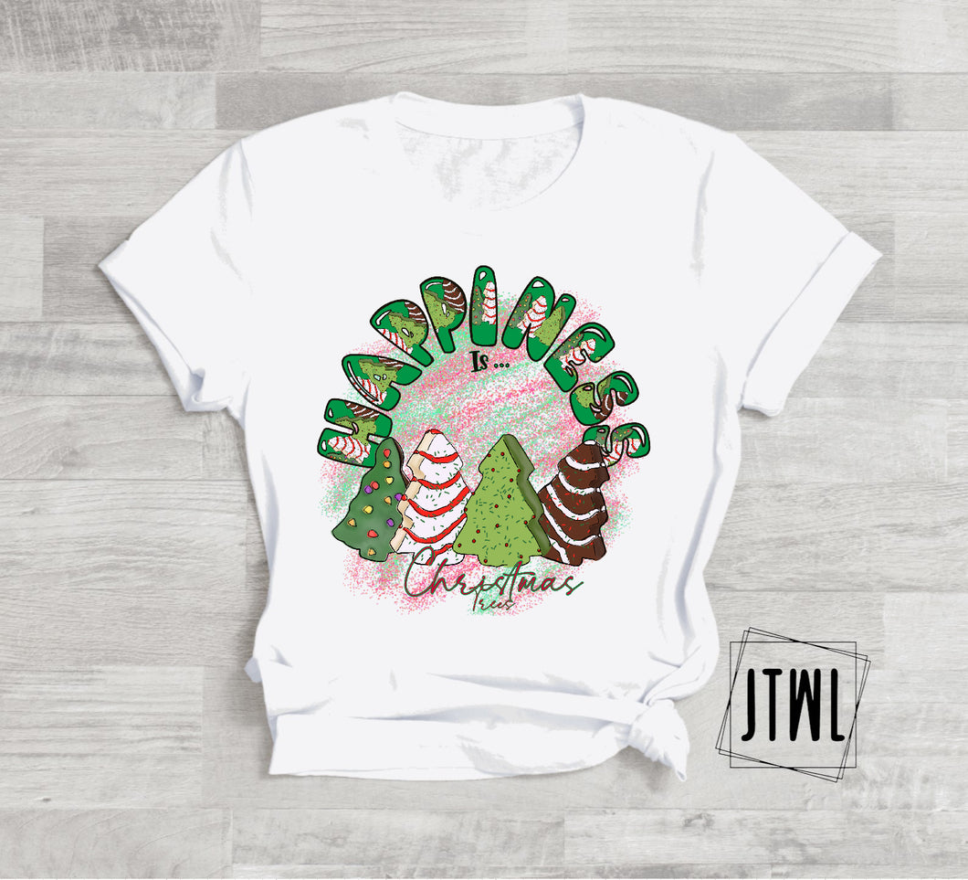 Happiness Is Christmas Trees DTF- Adult
