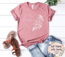 Load image into Gallery viewer, Grandma Floral Heart- Adult
