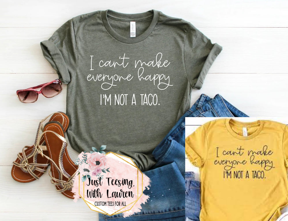 I'm Not A Taco; Black Print- Adult