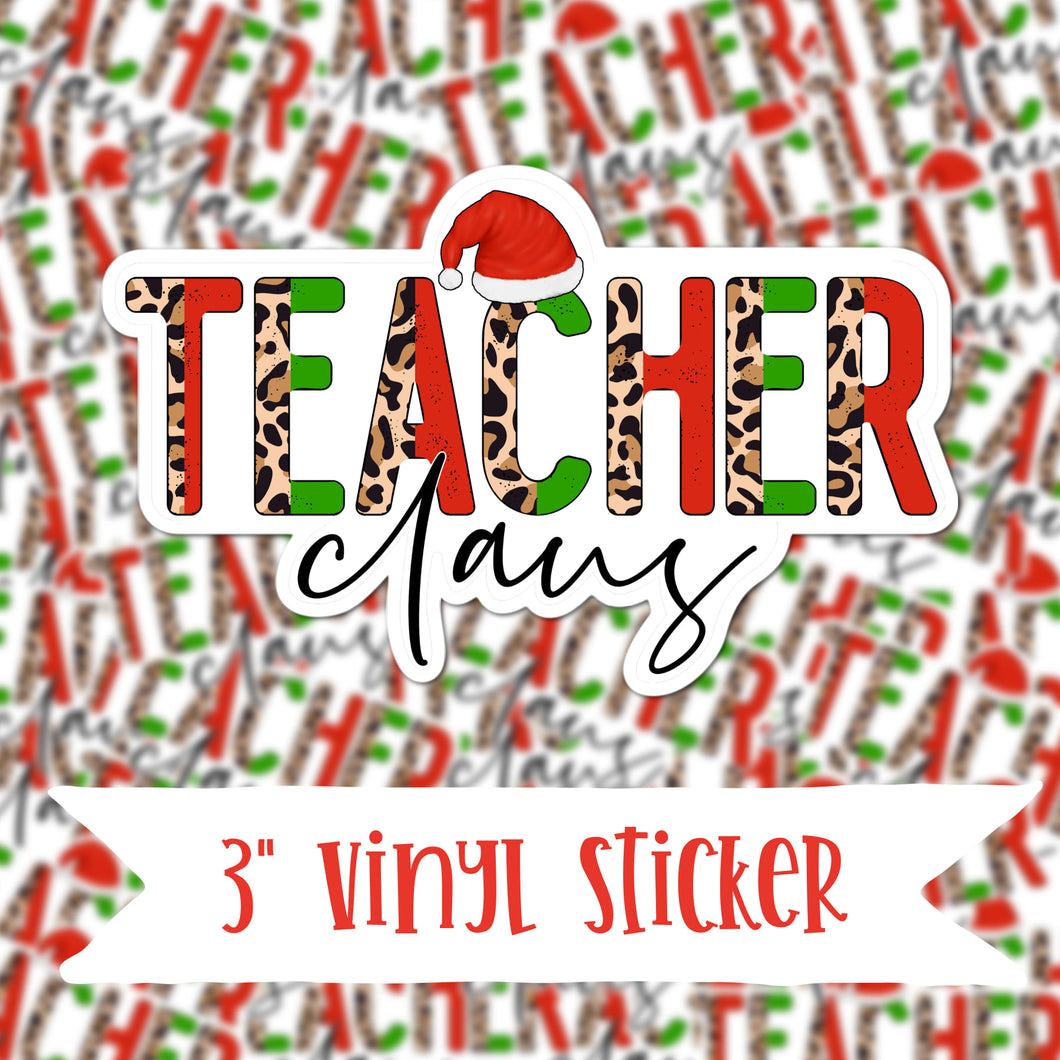 Teacher Claus Vinyl Sticker Decal