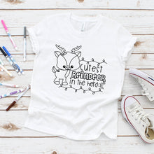 Load image into Gallery viewer, Cutest Reindeer Coloring Tee- Toddler/Youth
