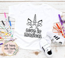 Load image into Gallery viewer, Love Is Magical Coloring Tee- Toddler/Youth (INCLUDES MARKERS!!)
