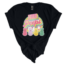 Load image into Gallery viewer, Hello Peeps- Adult  (choose your favorite color tee)
